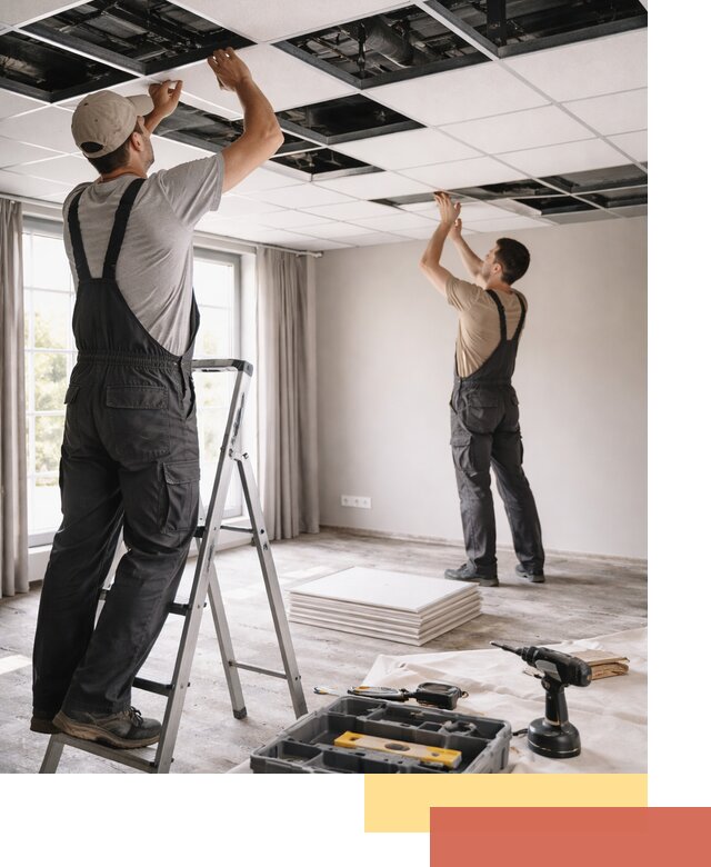 Замена плит подвесного потолка в Сорочинске быстро и качественно