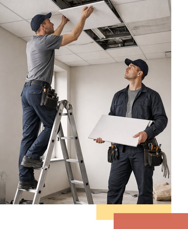 Обслуживание подвесного потолка в Сорочинске — ремонт и чистка