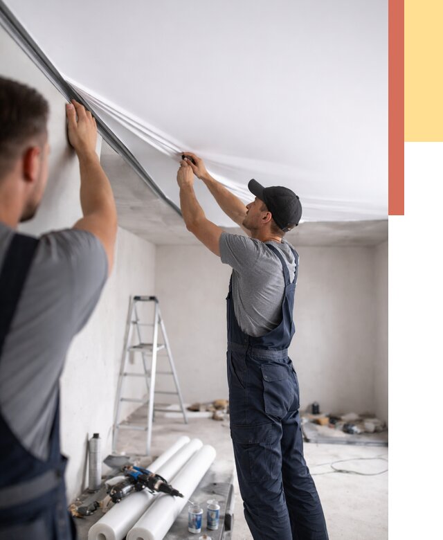 Монтаж матового натяжного потолка в Сорочинске от 4648 руб./м² — быстро и недорого | ОТДЕЛОЧНИК-Срч