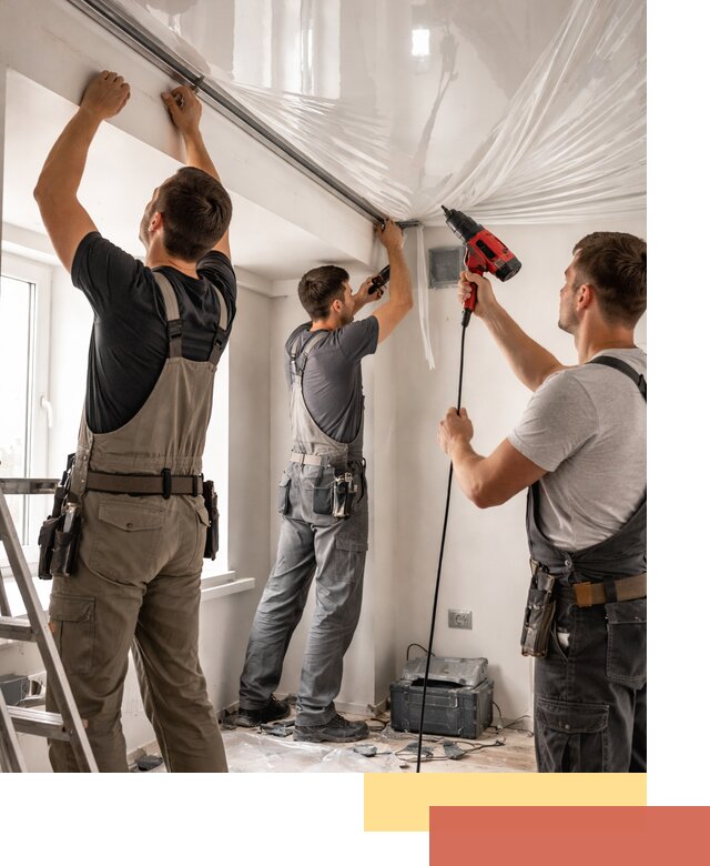 Монтаж глянцевого натяжного потолка в Сорочинске быстро и качественно