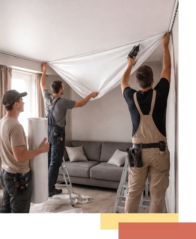 Монтаж сатинового натяжного потолка в Сорочинске качественно и быстро