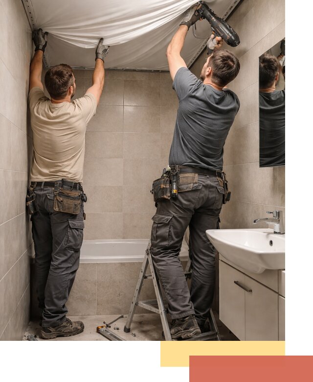 Монтаж натяжного потолка в ванной в Сорочинске быстро и качественно