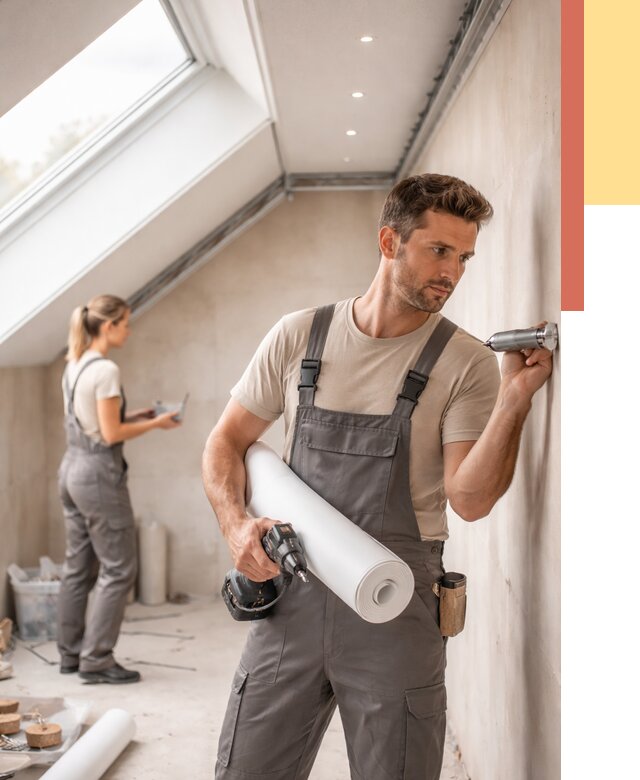 Монтаж натяжного потолка на мансарде в Сорочинске от 3615 руб. | ОТДЕЛОЧНИК-Срч