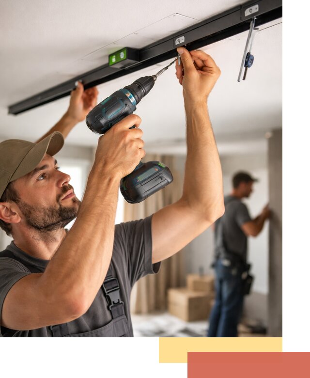 Установка трековых светильников в натяжной потолок в Сорочинске