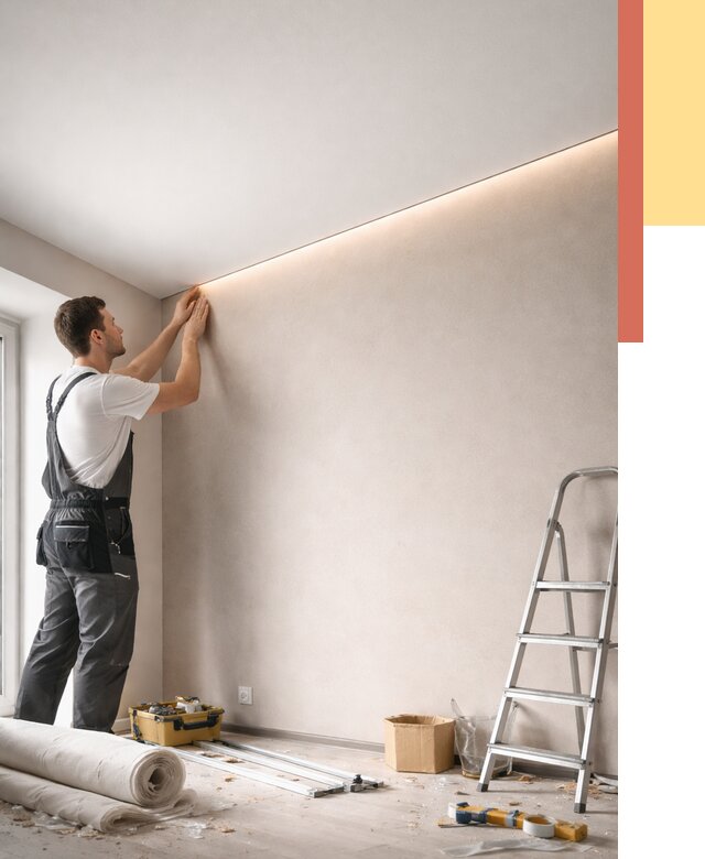 Теневые натяжные потолки в Сорочинске от 8469 руб. под ключ | ОТДЕЛОЧНИК-Срч