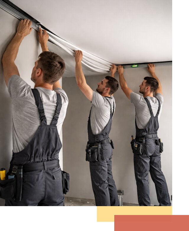 Теневые натяжные потолки в Сорочинске: монтаж и отделка быстро и качественно