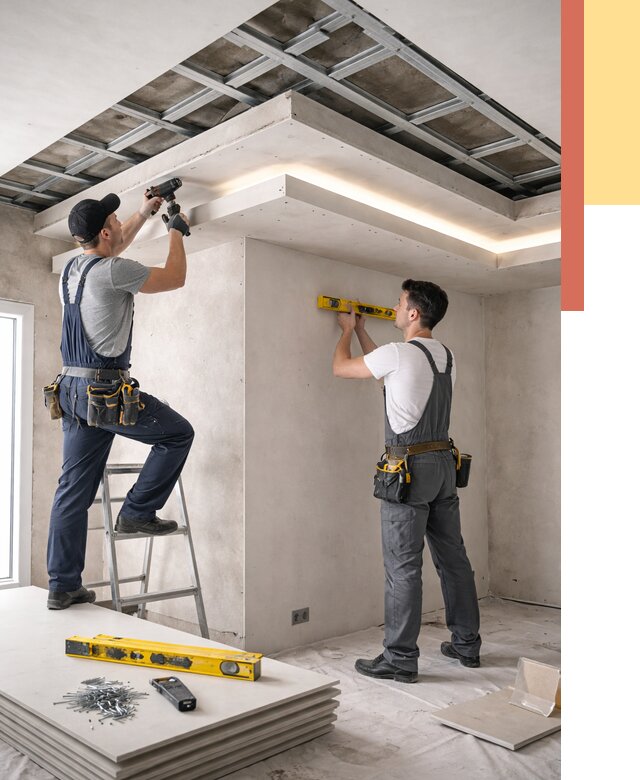 Двухуровневый потолок из гипсокартона в Сорочинске от 1498 руб. под ключ | ОТДЕЛОЧНИК-Срч