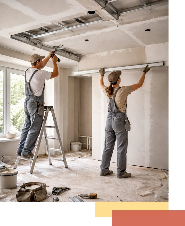 Монтаж многоуровневого потолка из гипсокартона в Сорочинске