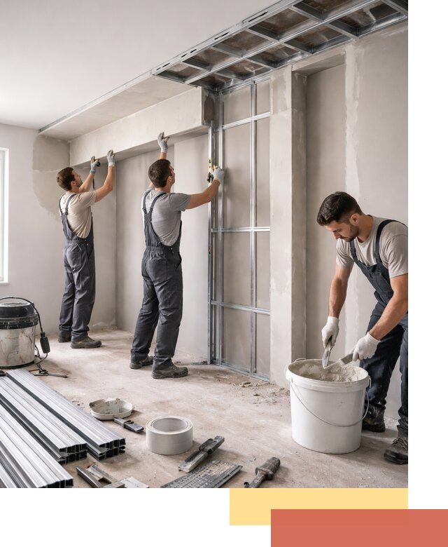 Монтаж потолка из гипсокартона с нишей в Сорочинске