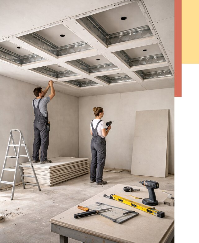 Кессонный потолок из гипсокартона в Сорочинске от 1911 руб. — монтаж и под ключ | ОТДЕЛОЧНИК-Срч