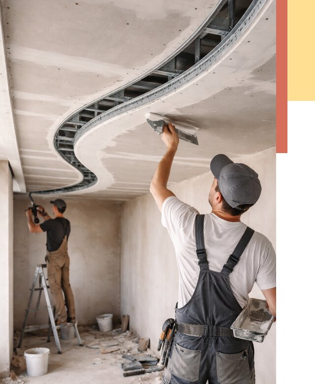 Криволинейный потолок из гипсокартона в Сорочинске от 2169 руб./м2 | ОТДЕЛОЧНИК-Срч