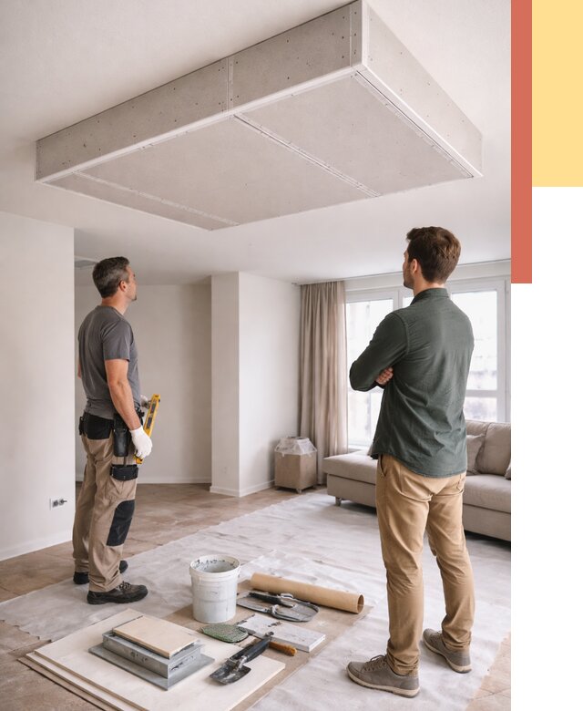 Короб на потолке из гипсокартона в Сорочинске от 2272 руб. — монтаж и услуги под ключ | ОТДЕЛОЧНИК-Срч