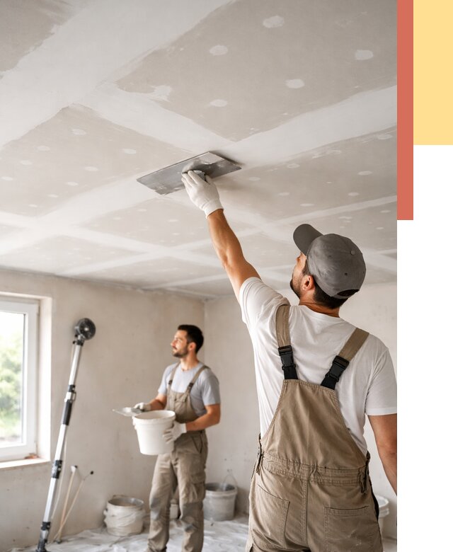 Шпаклевка потолка из гипсокартона в Сорочинске от 3305 руб./м2 — услуги под ключ | ОТДЕЛОЧНИК-Срч