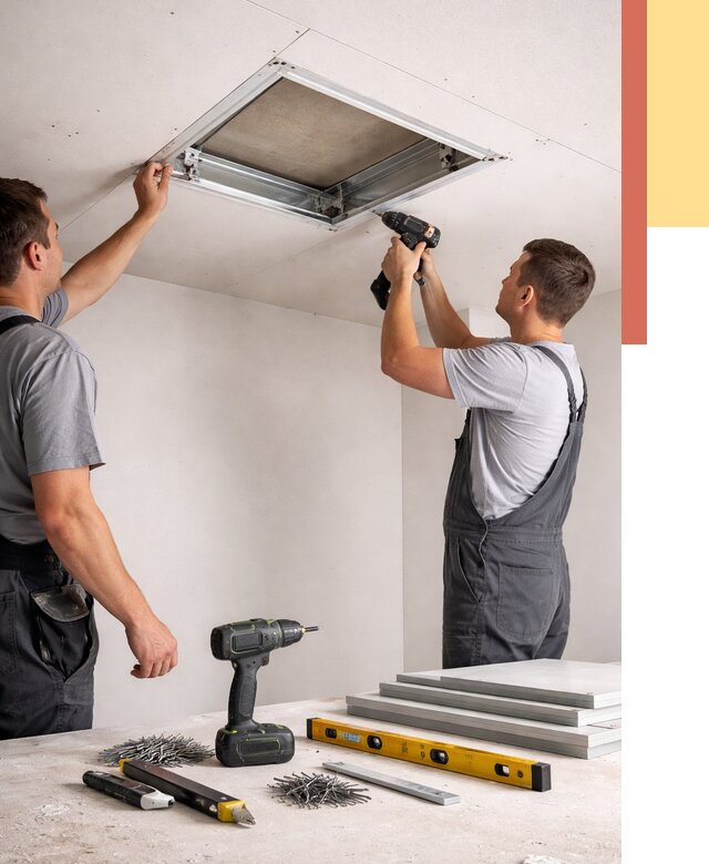 Установка люка в потолок ГКЛ в Сорочинске от 2582 руб. под ключ | ОТДЕЛОЧНИК-Срч