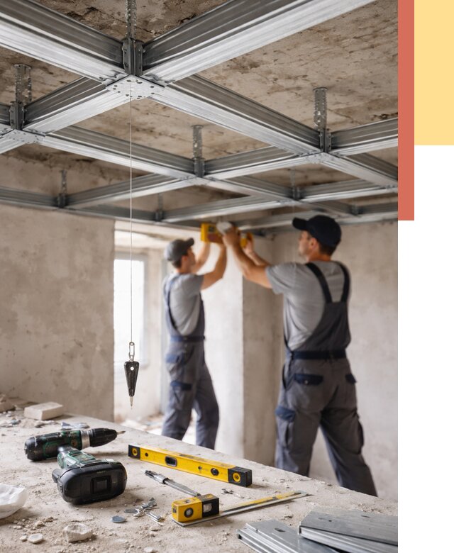Монтаж каркаса потолка из профиля в Сорочинске от 4648 руб. — услуги ОТДЕЛОЧНИК-Срч