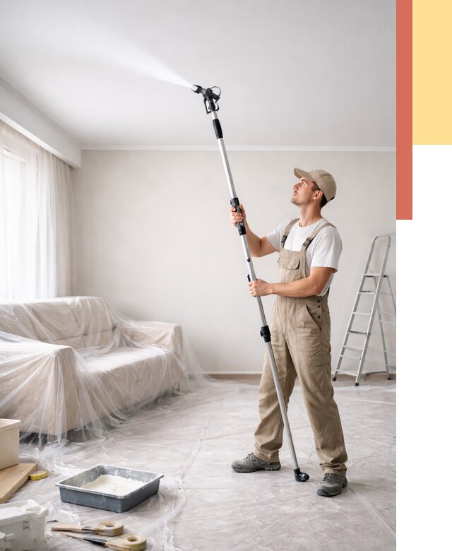 Покраска потолка краскопультом в Сорочинске от 4648 руб. быстро и недорого | ОТДЕЛОЧНИК-Срч