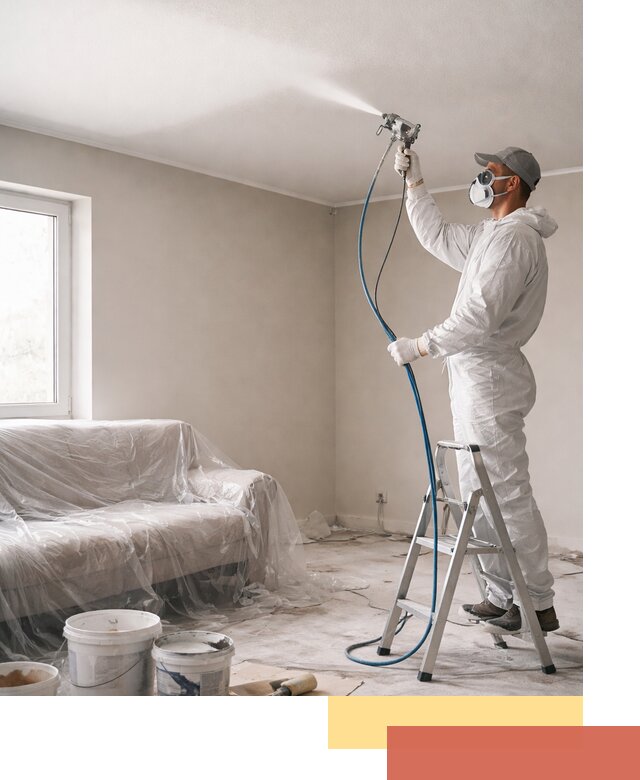 Покраска потолка краскопультом в Сорочинске быстро и качественно