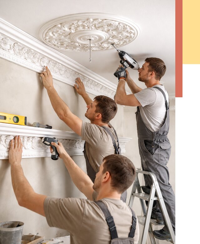 Монтаж лепнины на потолок в Сорочинске от 3305 руб. быстро и недорого | ОТДЕЛОЧНИК-Срч